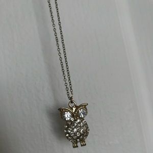 Rhinestone Owl Necklace